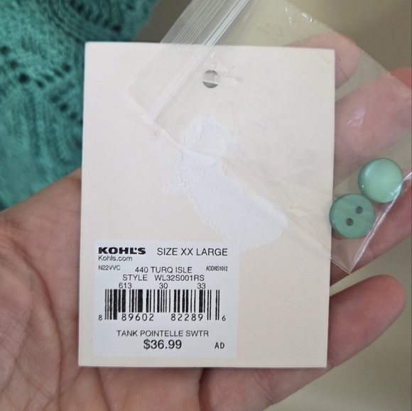 NWT LC Lauren Conrad | Green Pointelle Knit Sweater Tank Size XXL - Picture 4 of 7